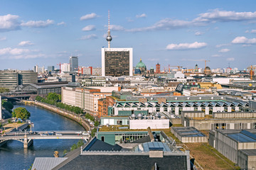 Obraz premium Panorama of Berlin from Bundestag dome, Germany