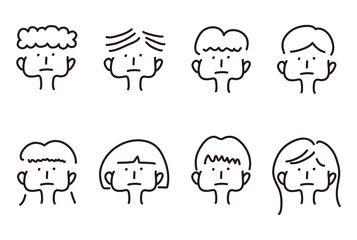 手描きの人物イラスト セット