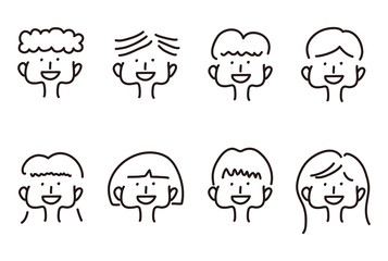 手描きの人物イラスト セット