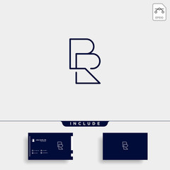 Letter BR RB R B Logo Design Simple Vector - obrazy, fototapety, plakaty