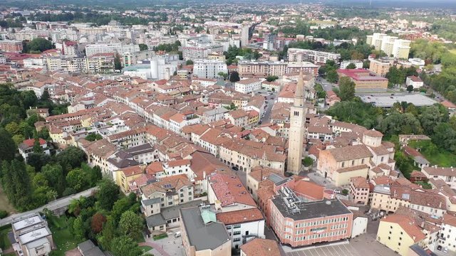 Picturesque top view of city Pordenone. Italy 