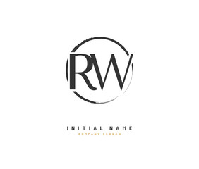 R W RW Beauty vector initial logo, handwriting logo of initial signature, wedding, fashion, jewerly, boutique, floral and botanical with creative template for any company or business.