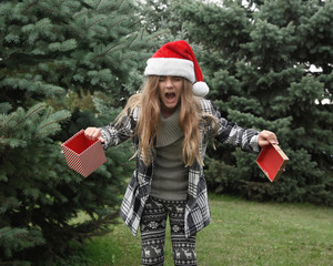Upset Child Holding Christmas Gift