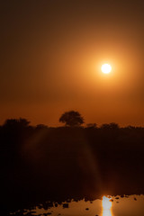 Coucher de soleil en Namibie