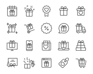set of gift icons, gift box, special gift, present