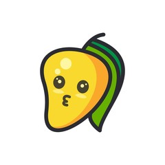 happy mango mascot character cartoon icon design