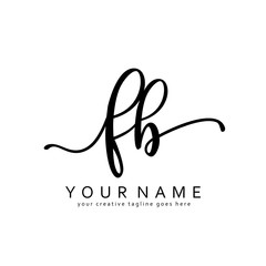 Handwriting F B FB initial logo template vector