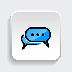 Naklejka premium Chat Speech Bubble icon. symbol of comment or message with trendy flat style icon for web site design, logo, app, UI isolated on white background. vector illustration eps 10