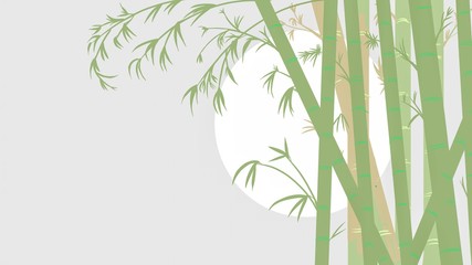 bamboo drawing on white background