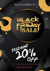 Black Friday Sale Off Discount Template in Modern Abstract Design
