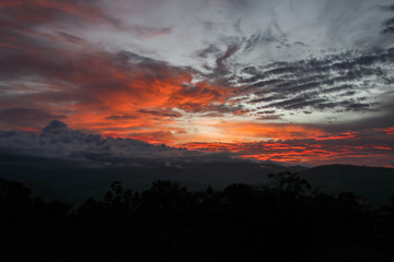 sunset in the mountains