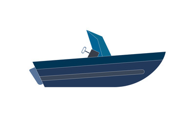 Motor speed boat icon for water transport and sports