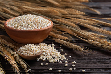 Raw peeled barley grains  (Hordeum vulgare)