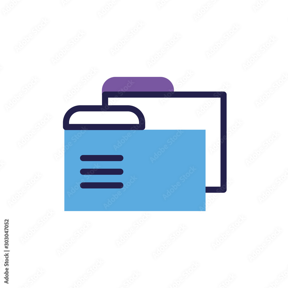 Poster folder with file sheet in white background