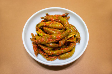  Fermented chili pepper kimchi, Korean traditional food.