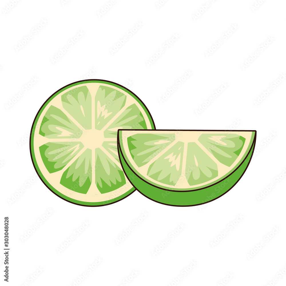 Sticker halved lemon icon, flat design