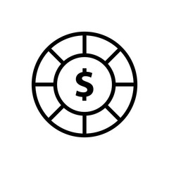 Casino poker chip icon vector