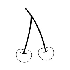 cherries icon, flat design