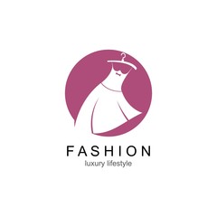 Clothes shop fashion logo vector icon template
