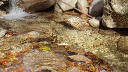 water flowing over rocks