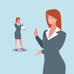 cute businesswoman with various views, poses and gestures