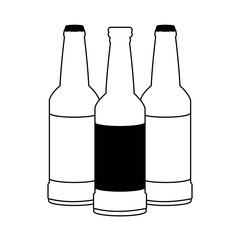 beer bottles icon, flat design