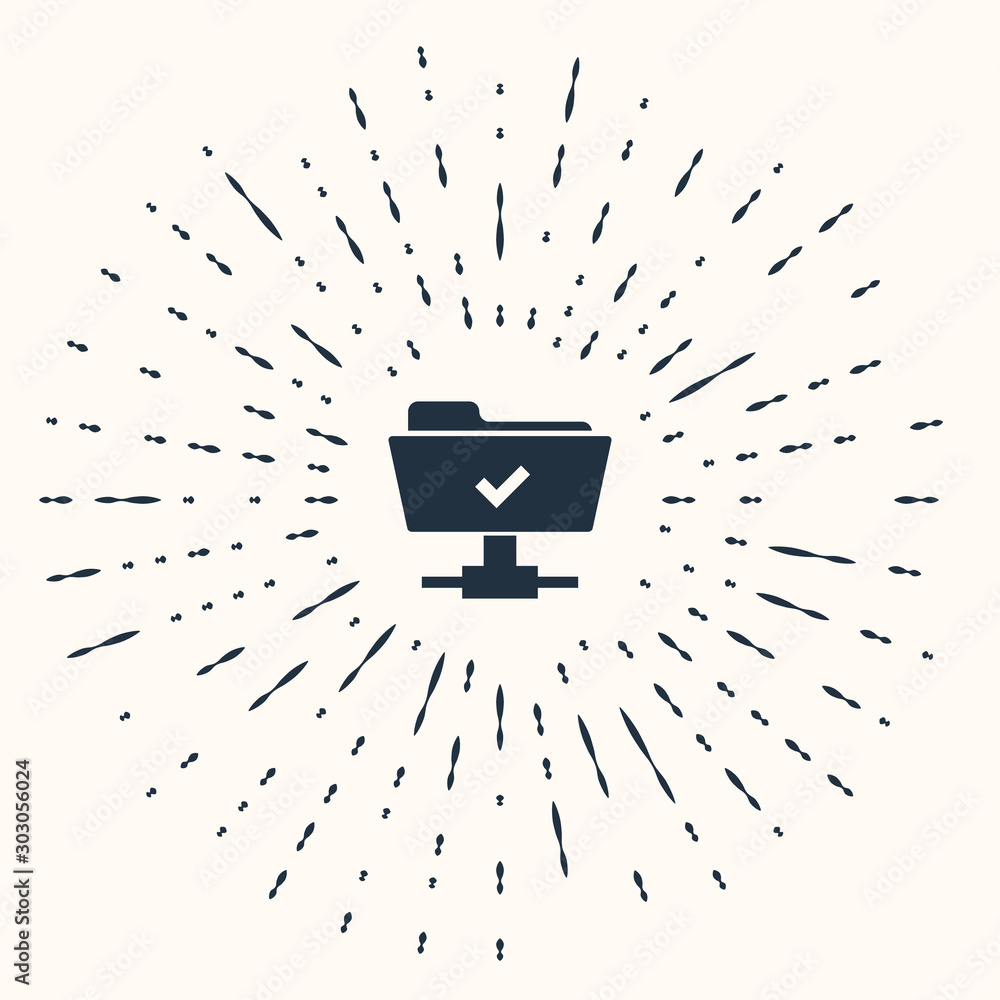 Poster grey ftp operation successful icon isolated on beige background. software update, transfer protocol,