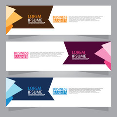 Naklejka premium Vector abstract design web banner template. Web Design Elements - Header Design. Abstract geometric web banner template on grey background.Modern banner.
