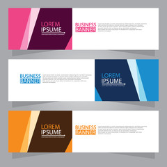 Naklejka premium Vector abstract design web banner template. Web Design Elements - Header Design. Abstract geometric web banner template on grey background.Modern banner.