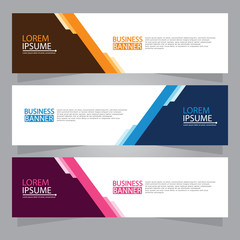 Vector abstract design web banner template. Web Design Elements - Header Design. Abstract geometric web banner template on grey background.Modern banner.