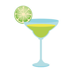 green martini cocktail icon, flat design