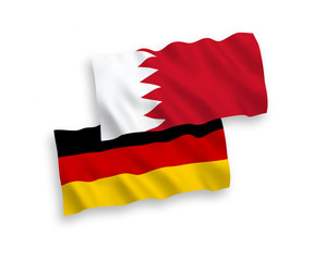 Flags of Bahrain and Germany on a white background
