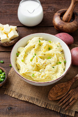 Mashed potatoes with green onion and spices.