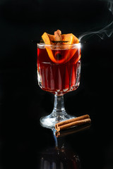 Hot fragrant mulled wine