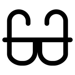 glasses geek outline icon vector