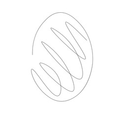 Easter egg line drawing on white background vector illustration