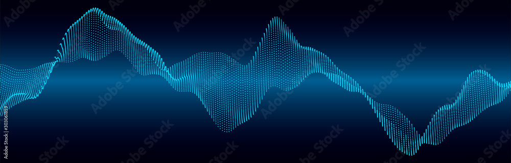 Poster music abstract background. equalizer for music. abstract digital wave of particles. vector illustrat