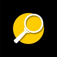 Magnifying glass icon isolated on black background