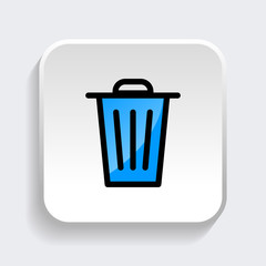 Trash icon. symbol of delete or remove with trendy filled line style icon for web site design, logo, app, UI isolated on white background. vector illustration eps 10