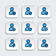  Set of User icon. symbol of business people with trendy flat style icon for web site design, logo, app, UI isolated on white background. vector illustration eps 10