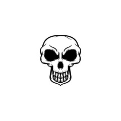 skull head vector illustration line art