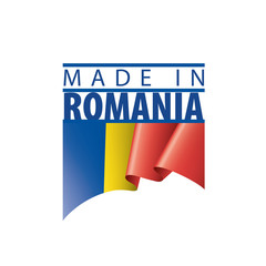 Romania flag, vector illustration on a white background