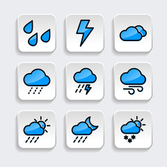 Set of Weather icon with trendy filled line style icon for web, logo, app, UI design. isolated on white background. vector illustration eps 10