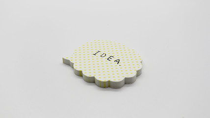 Speaking Cloud says IDEA text on White Background