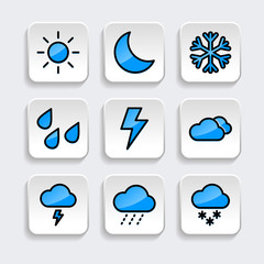 Set of Weather icon with trendy filled line style icon for web, logo, app, UI design. isolated on white background. vector illustration eps 10
