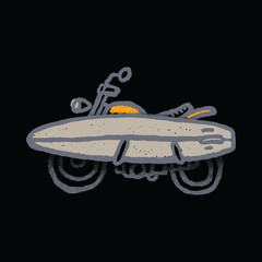 Motorcycle Surf Biker Graphic Illustration Vector Art T-shirt Design