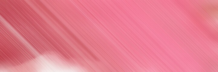 abstract colorful horizontal business banner background with diagonal lines and pale violet red, baby pink and moderate red colors and space for text and image
