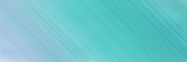 Obraz premium abstract colorful horizontal presentation banner background texture with diagonal lines and medium turquoise, sky blue and light blue colors and space for text and image