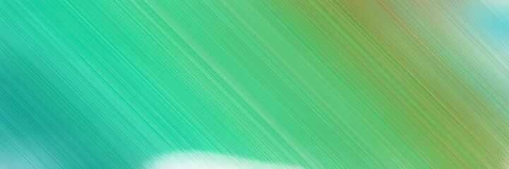Obraz premium abstract colorful horizontal business banner background material with diagonal lines and medium sea green, dark sea green and ash gray colors and space for text and image