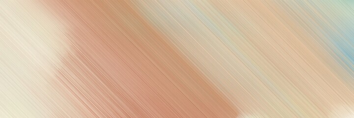abstract colorful horizontal advertising banner background material with diagonal lines and tan, antique white and rosy brown colors and space for text and image